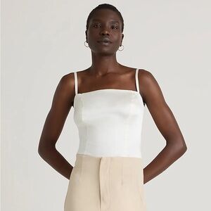 New white 100% Washable Silk Square Neck Tank size medium